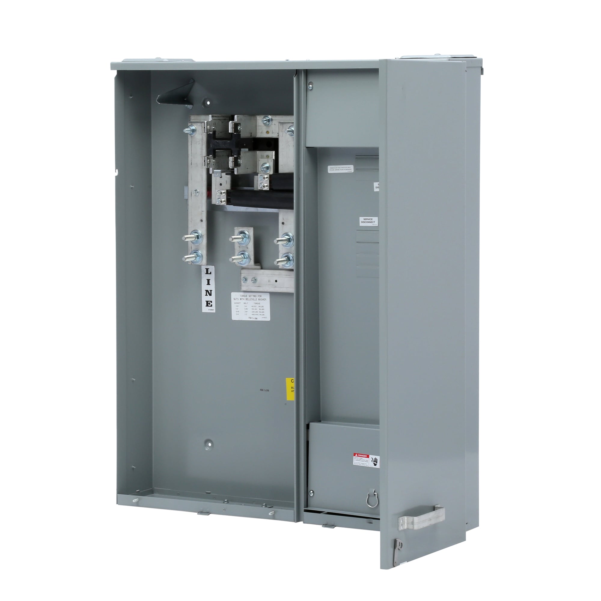 MC0816B1400SC Meter Load Center Combination, 8 Spaces, 16 Circuits, 400 Amp, 4 Jaw, OH, UG, Ringed, Surface