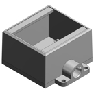 1/2 Inch Deep 2 Gang Cast Device Box, Gray Iron Zinc Plated, Dead End, Suitable for Wet Locations When Used with Gasketed Covers