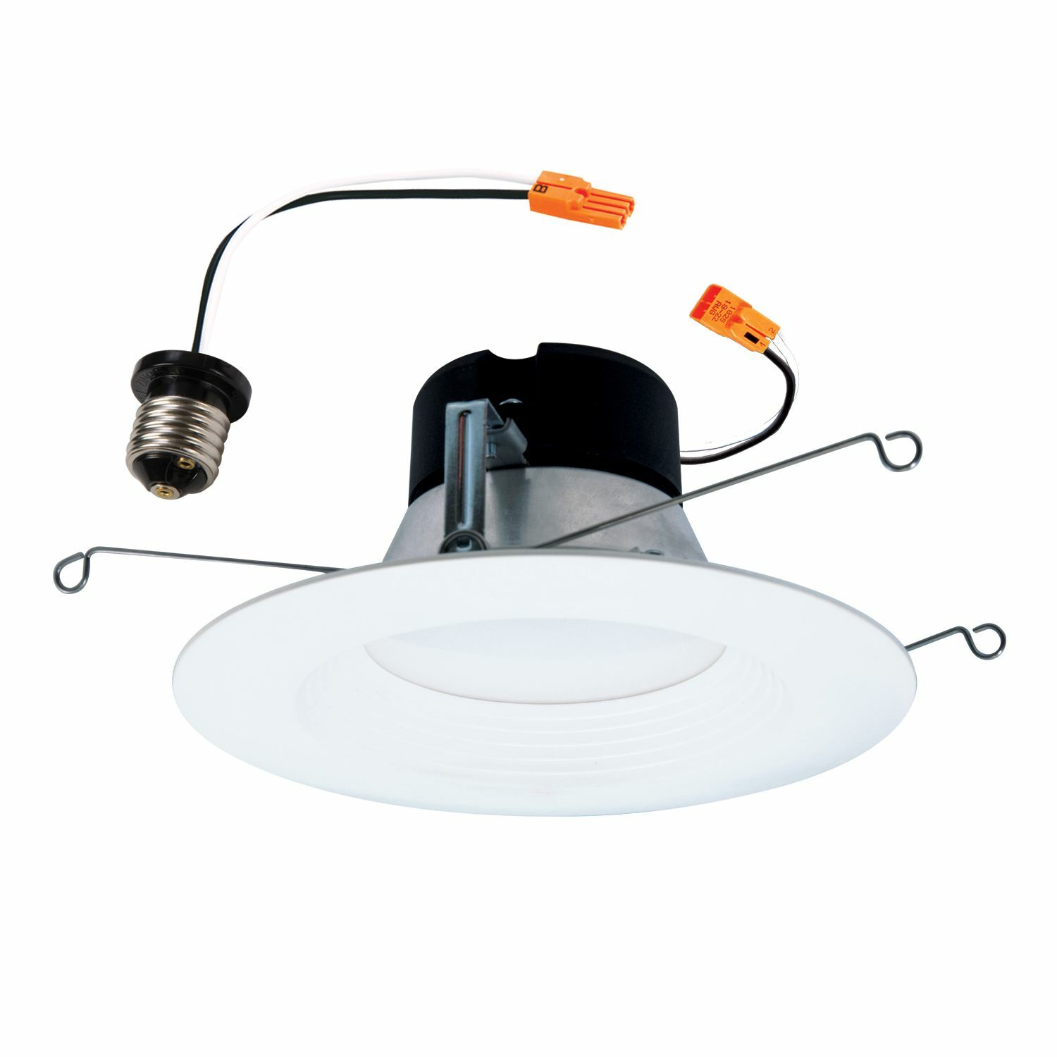 5/6 inch LED retrofit module with baffle, 1200 Lumen, 90CRI min., 2700K, 3000K, 3500K, 4000K, 5000K selectable CCT, 120V 60Hz, LE & TE phase cut 10% dimming, Matte White