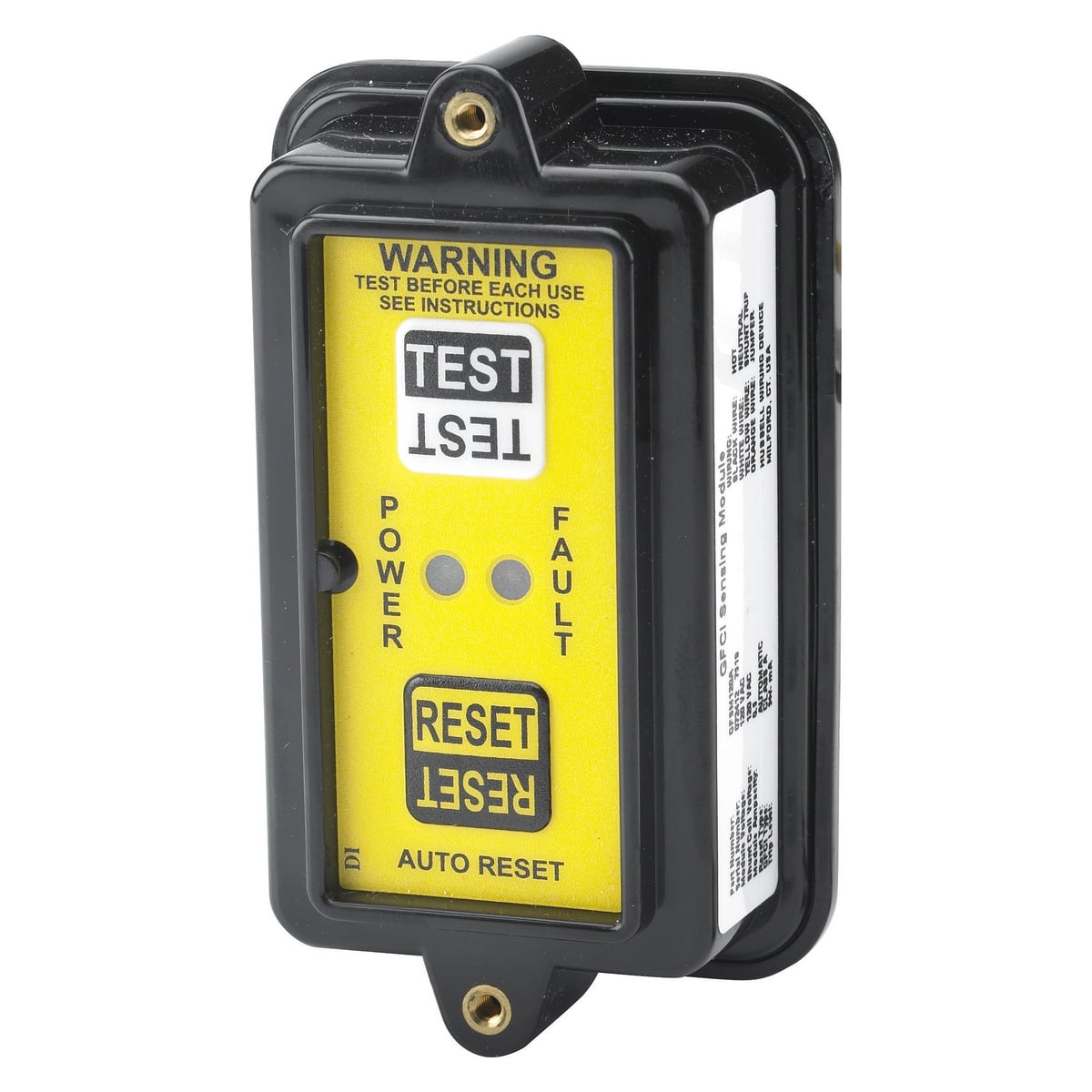 Power Protection Product, GFCI Circuit Breaker Sensing Modules, Industrial, Auto Set, 120V AC, GFCI Circuit Breakers, 4-6 mA Trip Level, Black.