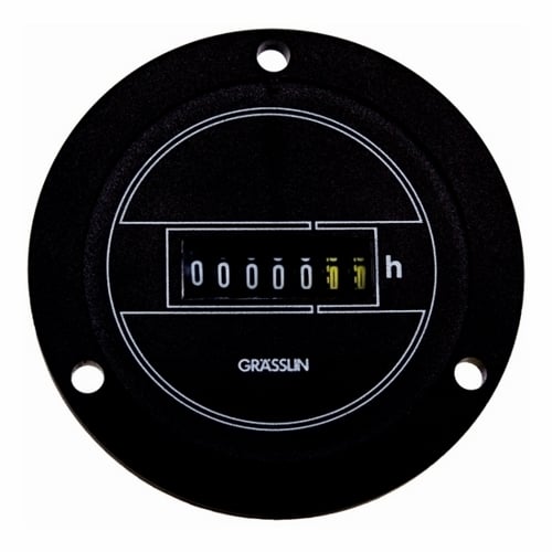 The 240V 60Hz 1VA FLUSH PANEL MOUNT, BLACK The FWZ53 Series AC Hour Meters are non-resetable and flush-panel mounted with watertight/dusttight sealed bezels. All models are black plastic with white numerals on black background.