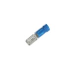 Vinyl-Insulated Female Disconnect, Length .85 Inches, Width .23 Inches, Maximum Insulation .170, Tab Size .187x.032 Wire Range #16-#14 AWG, Color Blue, Brass, Tin Plated