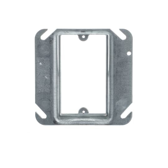 One Gang Square Device Cover, 5 Cubic Inches, 4 Inch Square x 3/4 Inch Raised, Pre-Galvanized Steel