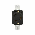 Eaton locking receptacle, #18-10 AWG, 30A, Industrial, 125V, Back wiring, Black, Single, L5-30, Two-pole, Three-wire, Glass-filled nylon