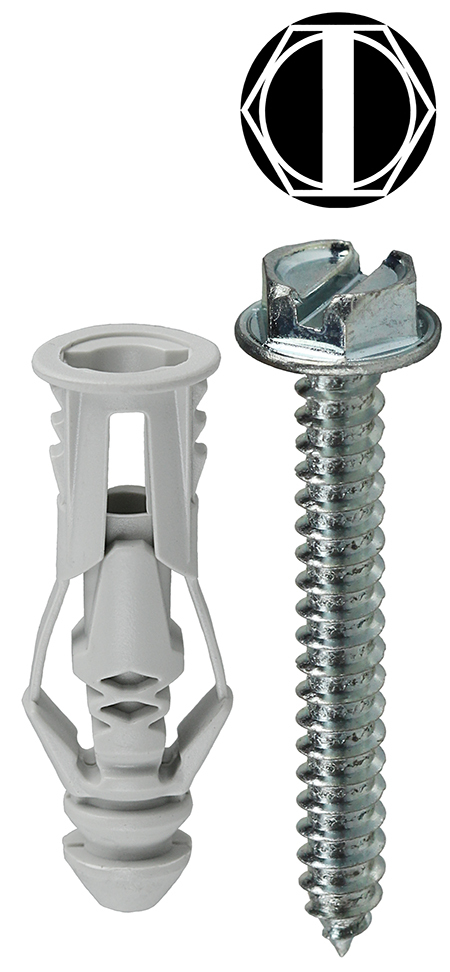 TG8KHXTP Hollow Triple Grip Wall Anchor Kit, 201 Pieces, Nylon