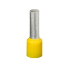 Polypropylene-Insulated Ferrule, Total Length .492 Inches/12.5mm, Pin Length .315 Inches/8.0mm, Pin Diameter .031 Inches/.8mm, Base Diameter .079 Inches/2.0mm, Wire Range #24 AWG/.25mm2, Color Yellow, Copper, Tin Plated