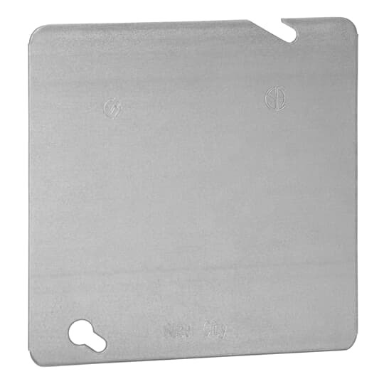 Square Box Cover, 4-11/16 Inch Square, Pre-Galvanized Steel, Flat and Blank, pack of 25, for Retail