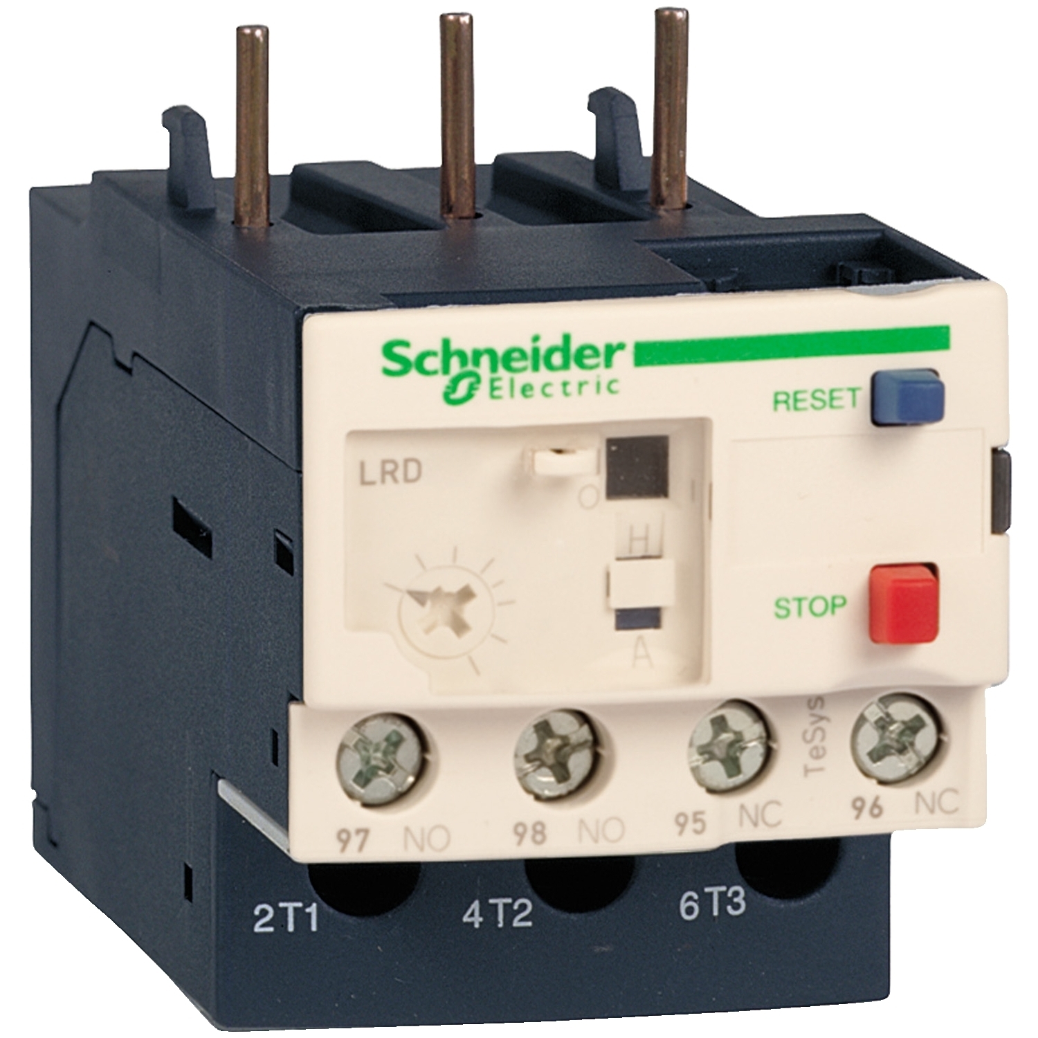 Thermal overload relay, TeSys Deca, 690VAC, 0.1 to 0.16A, 1NO+1NC, class 10A, for unbalanced loads