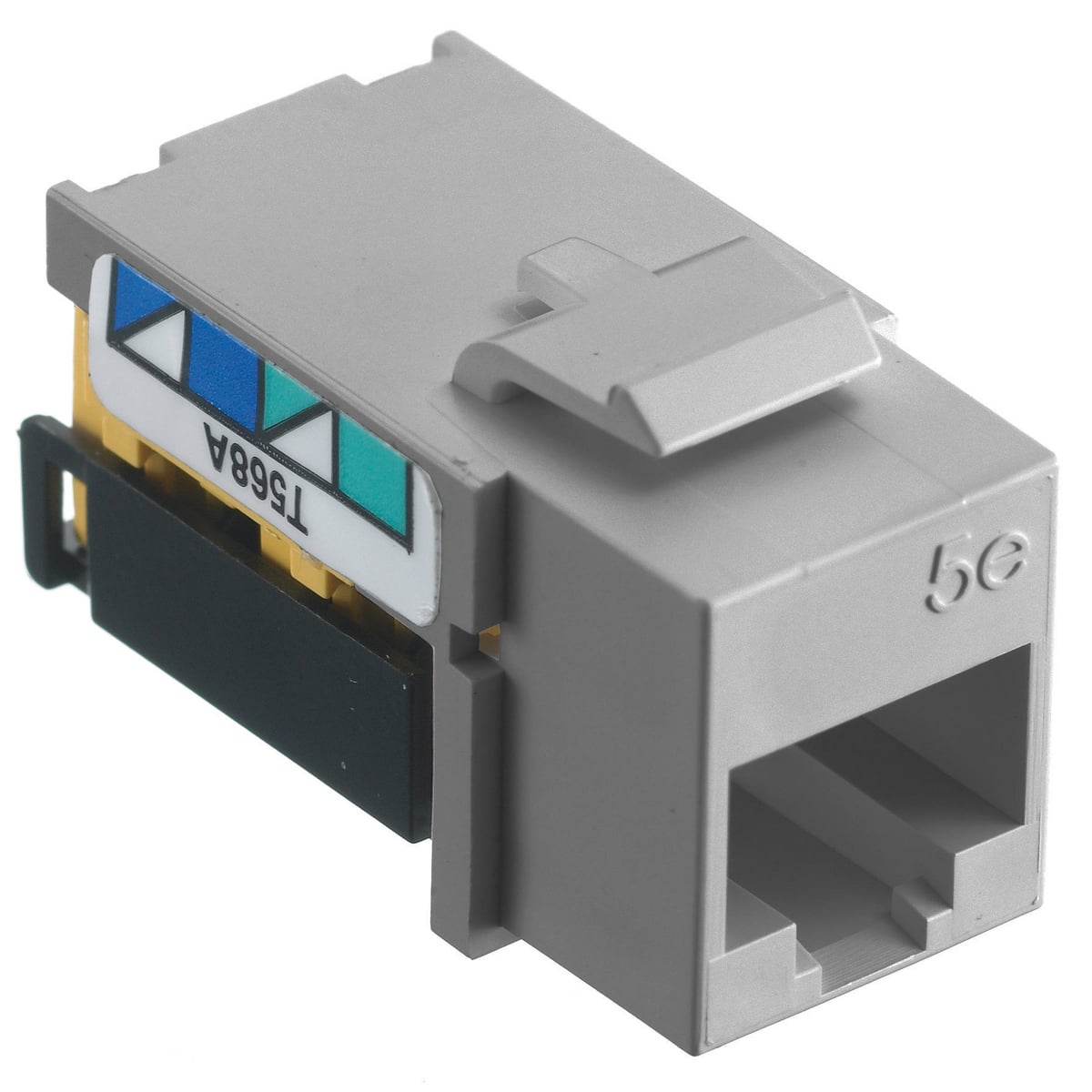 Net Select, Jack, Cat5e, 8-Position, Universal A/B, Gray
