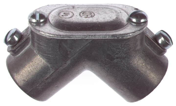 Connector, EMT to Box Set-Screw Type Pul Elbow, Conduit Size 3/4 Inch, Height 1.60 Inch, Opening Diameter 1.24 Inch, Die Cast Zinc