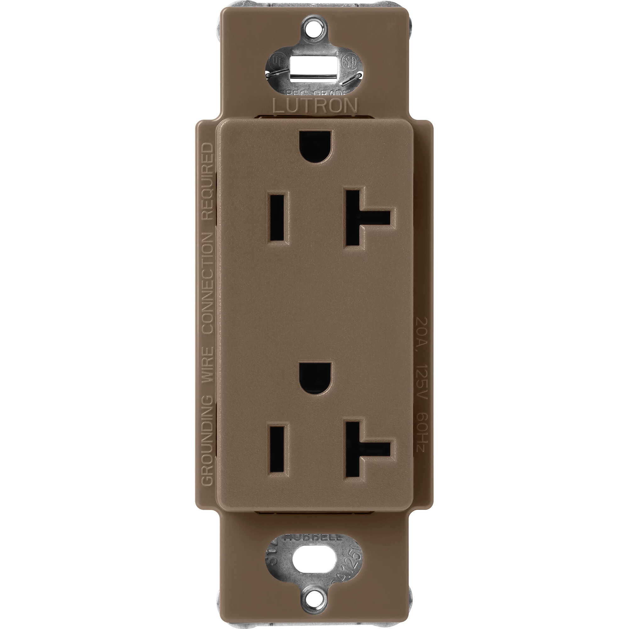 Lutron Claro 20 Amp Duplex Outlet, Espresso