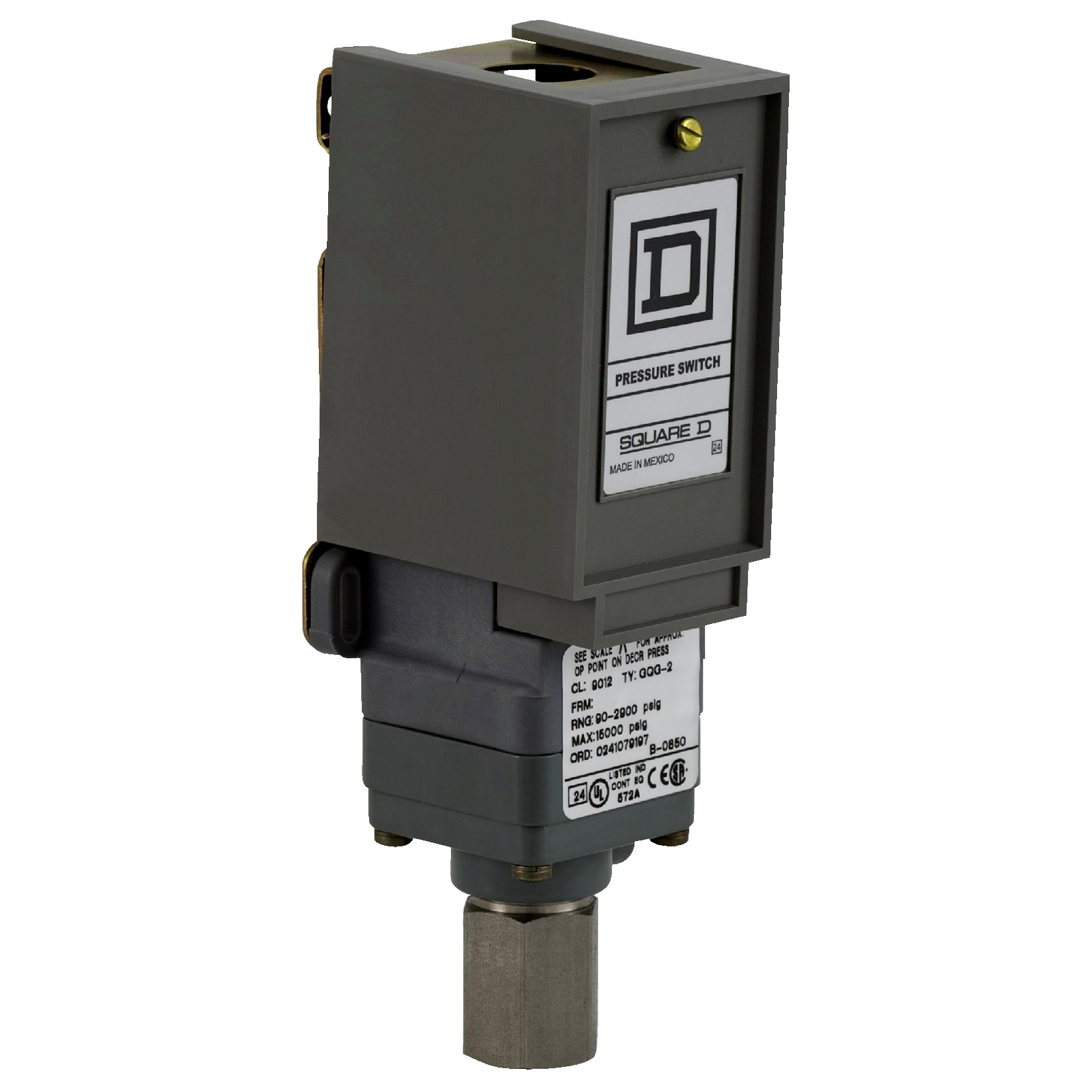 pressure switch 9012G - adjustable scale - 2 thresholds - 20 to 675 psig