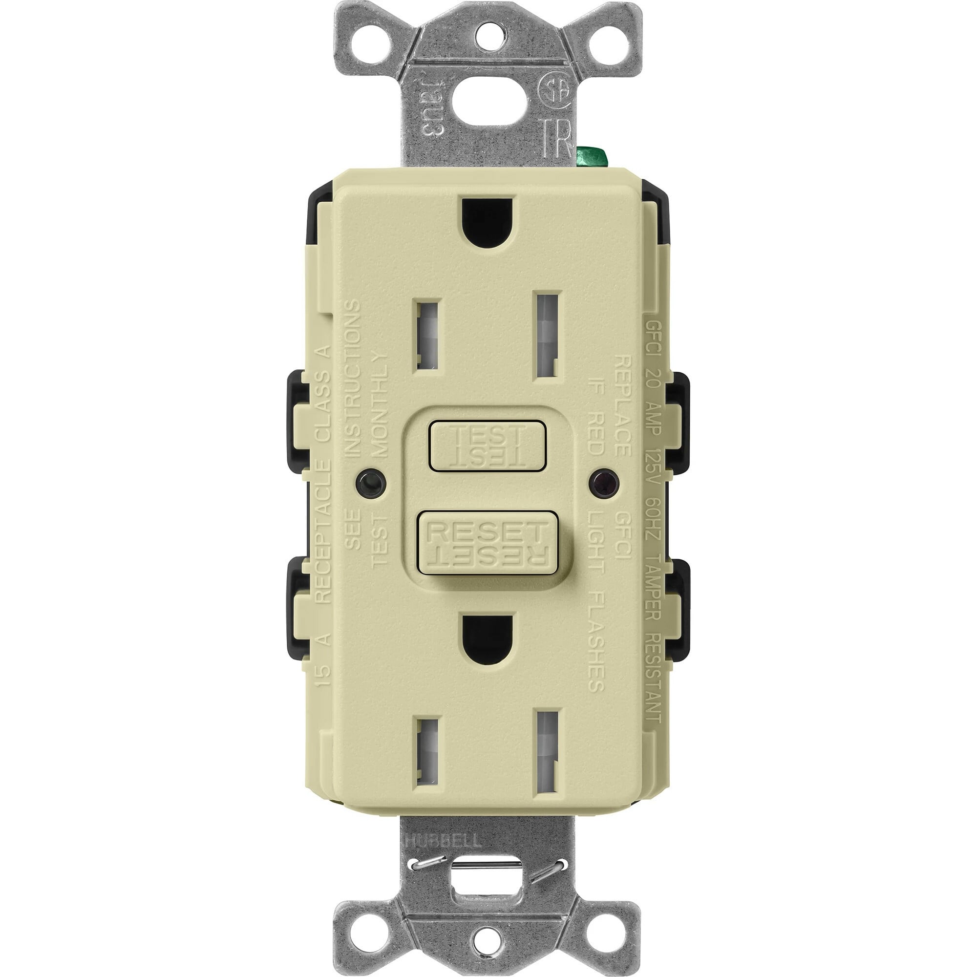 Lutron Claro Tamper-Resistant GFCI Duplex Receptacle, 15-Amp, Sage
