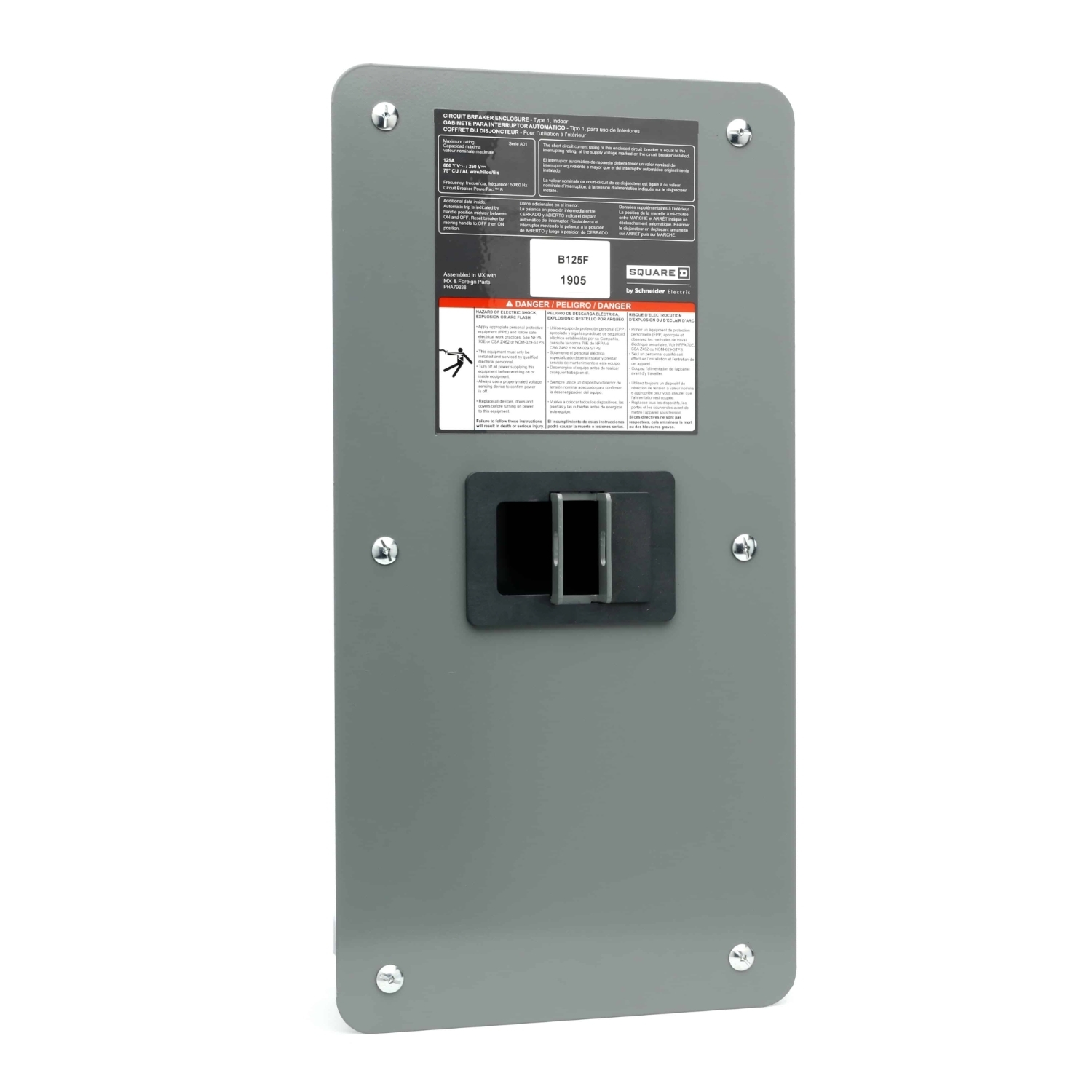 B125F PowerPact B-Frame Circuit Breaker Enclosure, Flush Mount, Nema 1