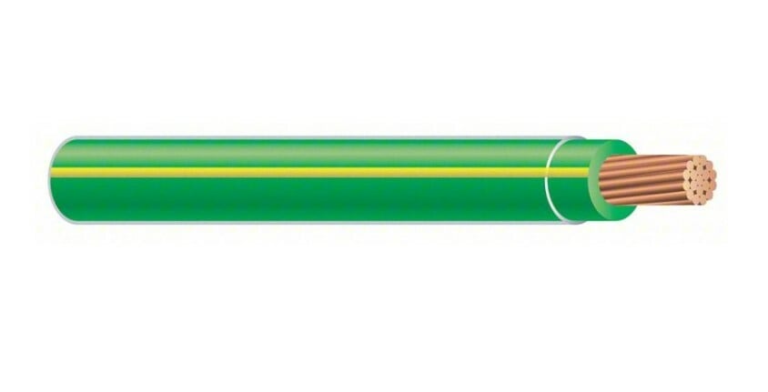 THHN Wire, 12 AWG, Green/Yellow, Stranded, Copper Conductor, 500 Foot Reel