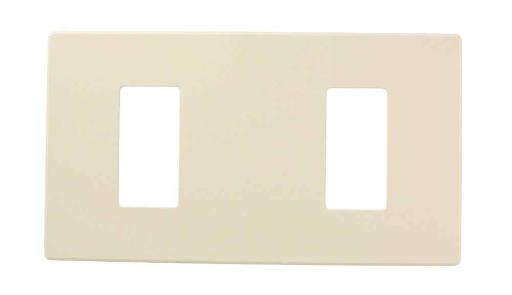 Renoir II Wall Plate For Use With 2 Wide Dimers No Fins Removed - Light Almond
