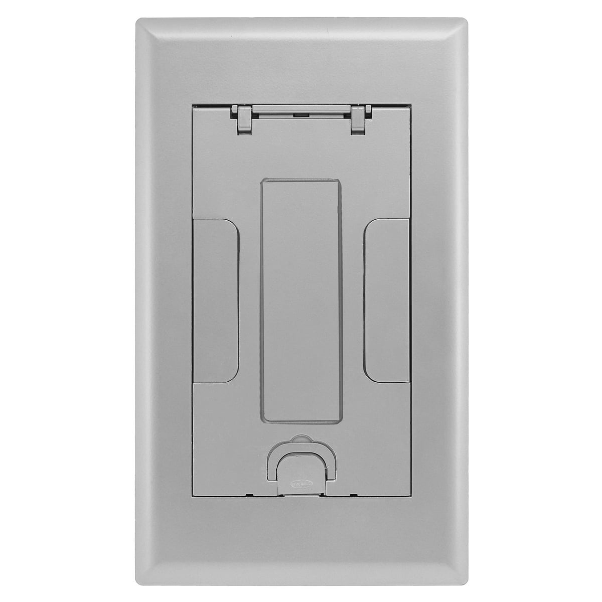 Raised Access or Wooden Floors, Recessed, 2-Gang AFB Series, Cover Assembly, Aluminum Powder Paint Finish with Floor Insert