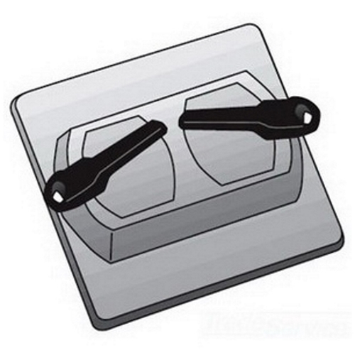 OZ-Gedney Type FS-2 Cast Device Box Cover, Sand-Cast Aluminum, Finish: Aluminum Enamel, Number Of Outlet: (2) Locking Toggle Switch, No, Third Party Certification: UL File Number E-18095, CSA 009795, Applicable Third Party Standards: UL 5