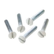 7/8-Inch Long 6-32 Thread, Oval Head Milled Slot Replacement Wallplate Screws, Light Almond