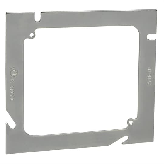 Square Box Extension Ring/Adapter, 5 Inch Square, Pre-Galvanized Steel, Flat