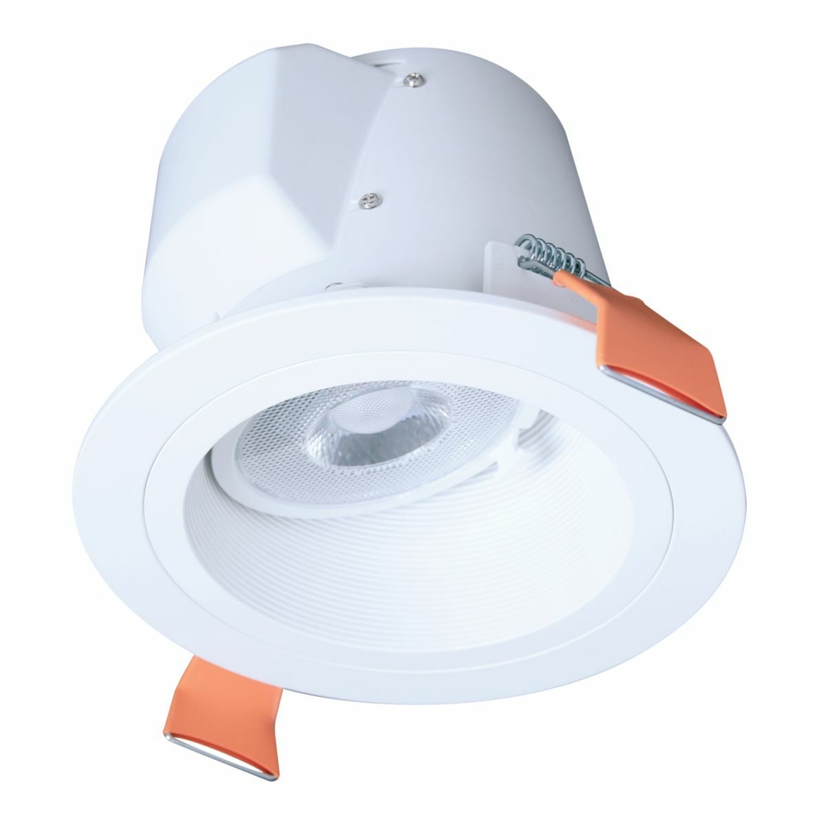 4-inch RL Slope Ceiling direct mount module, 900 lumen series, 90 CRI min, 5-color selectable CCT, 120V, Matte white baffle, Direct mount