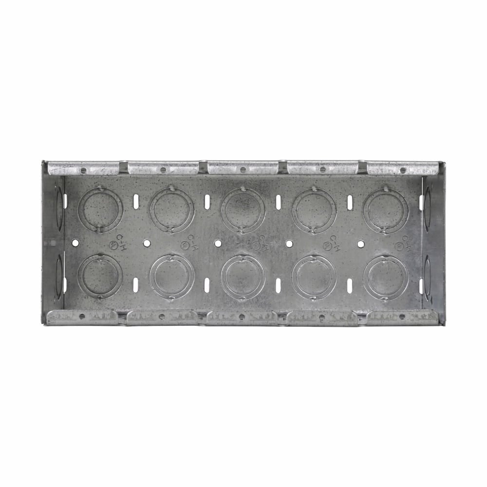 Eaton Crouse-Hinds series Masonry Box, (10) 1/2", (10) 3/4", 3-1/2", (10) 1/2", (10) 3/4", Steel, Five-gang, (2) 1/2", (2) 3/4", 110.0 cubic inch capacity