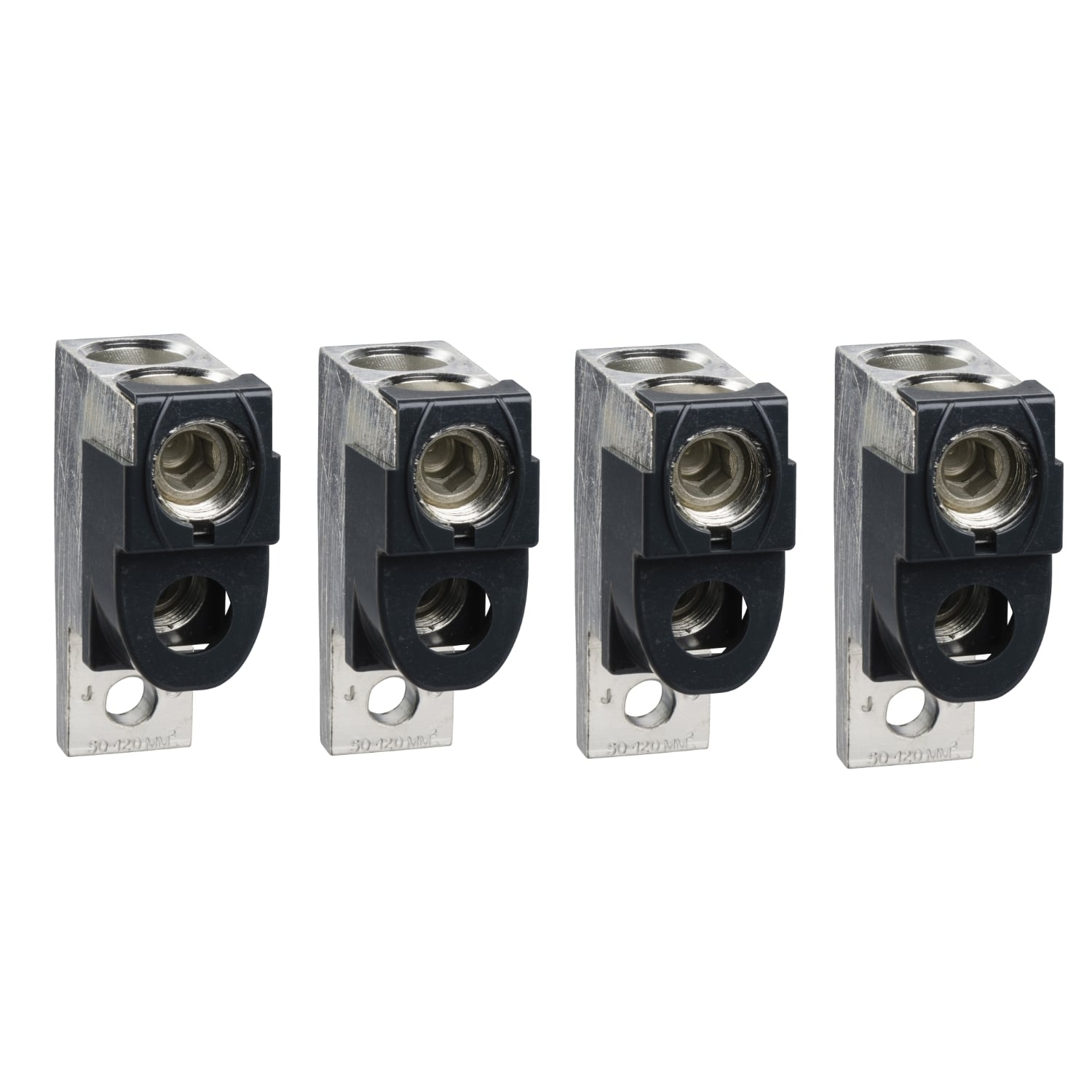 Aluminium bare cable connectors, ComPacT NSX, for 2 cables 35mm to 240mm, 630A, set of 4 parts