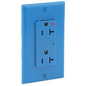 20 Amp, 125 Volt, Decora Plus Duplex Surge Suppressor Receptacle, Straight Blade, Industrial Grade, Isolated Ground, Surge with Indicator Light, Brown
