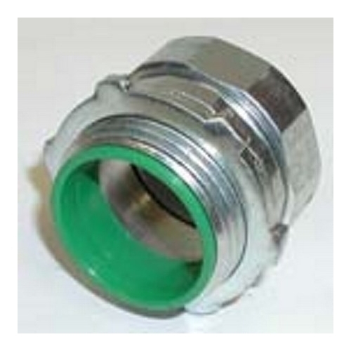 Connector, compression, steel. 105 Degree C insulated throat, size 1-1/4"
