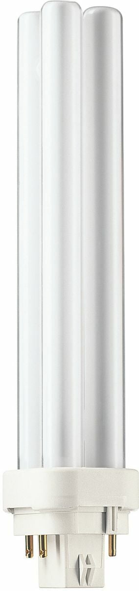 A compact lamp with enhanced performance Philips Linear Compact Fluorescent Lamps offer designers, specifiers and end-users new levels of efficiencies and versatility in sizes,configurations and application possibilities. With so many elegant fixtures available to complement their small size, high light output and advanced technology, Philips Energy Advantage lamps are fast becoming the preferred choice when maximum effciency and sleek design solutions are required. Compact quad tube design;Sustainable lighting solution - only 1.4mg of mercury per lamp;Designed for use with electronic ballasts for lower operating costs and flicker-free starting