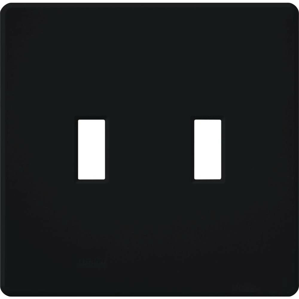 Fassada, Gloss, Two-gang wallplate in black