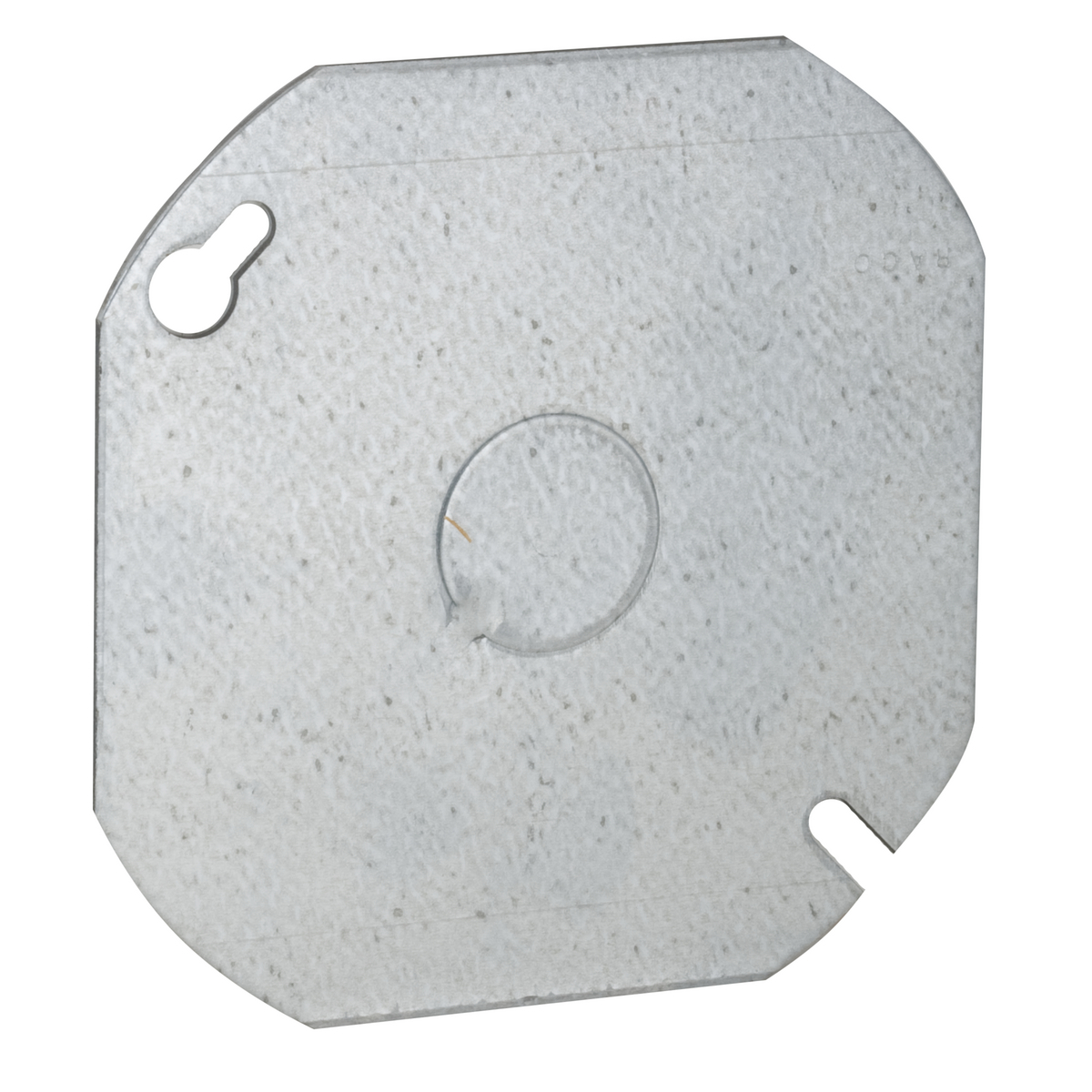 4 in. Octagon and Round Covers Flat, 3/4 in. KO in Center