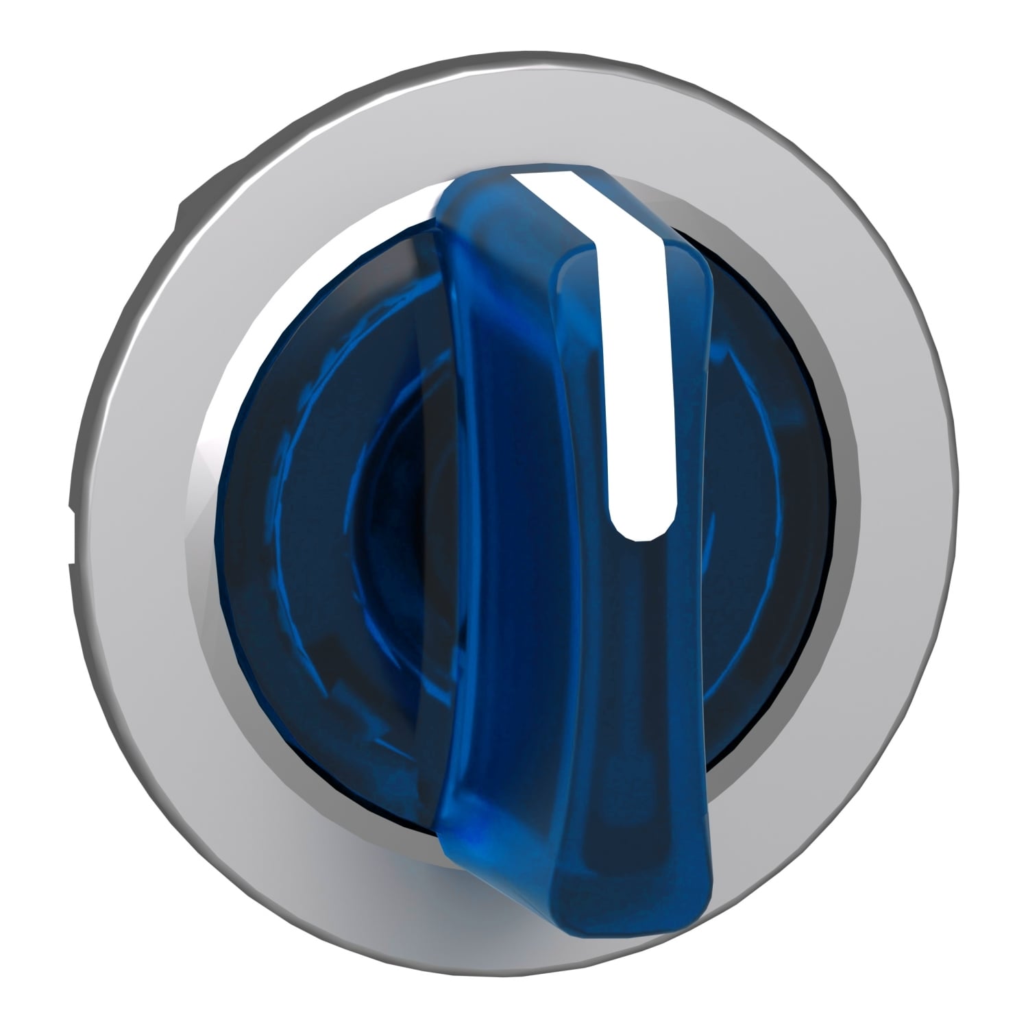 Head for illuminated selector switch, Harmony XB4, metal, blue handle, 30mm, universal LED, 3 positions, to center