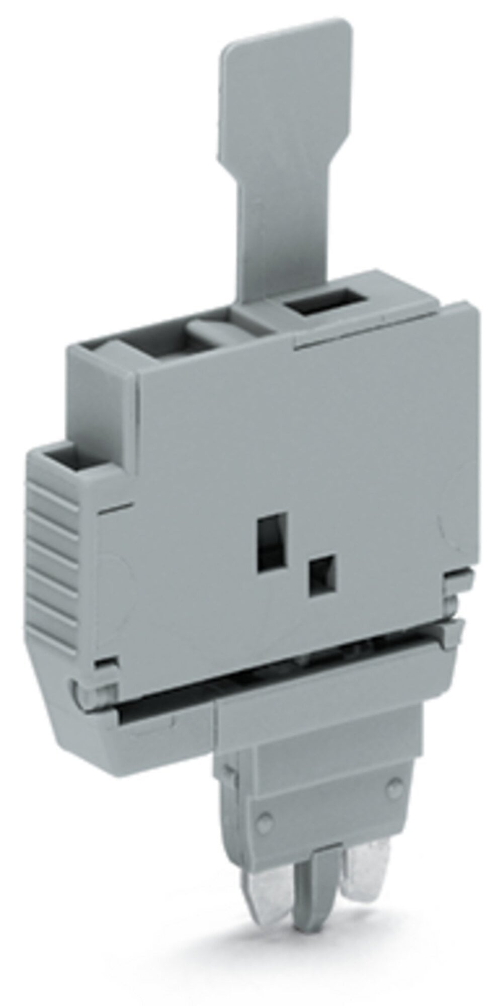 Fuse plug; with pull-tab; for miniature metric fuses 5 x 20 mm and 5 x 25 mm; without blown fuse indication; 6.1 mm wide; gray