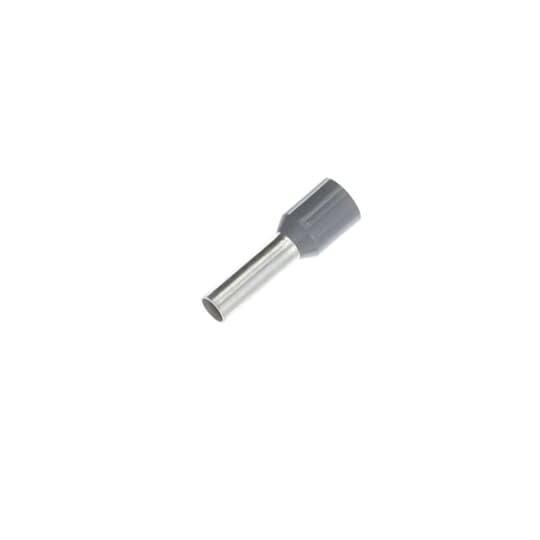 Polypropylene-Insulated Ferrule, Total Length .689 Inches/17.5mm, Pin Length .394 Inches/10mm, Pin Diameter .114 Inches/2.9mm, Base Diameter .189 Inches/4.8mm, Wire Range 12 AWG/4.00mm2, Color Gray, Copper, Tin Plated
