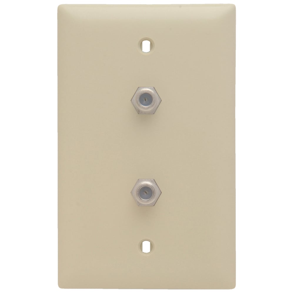 Dual 1 GHz F-Coupler Wall Plate, Ivory (M10)