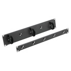 Tie-Down Panel, fits 19-inch rack 2U, Black, Steel