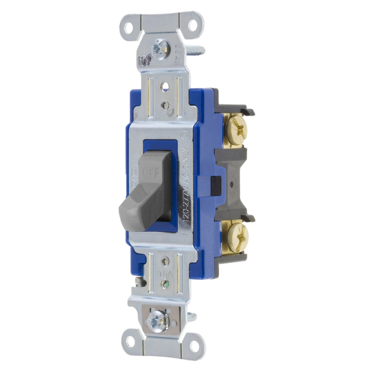 1203GY 2-Position 3-Way Heavy Duty Standard Toggle Switch, 120 to 277 V AC, 15 A, 4155 W Power Rating, 2-Position Contact