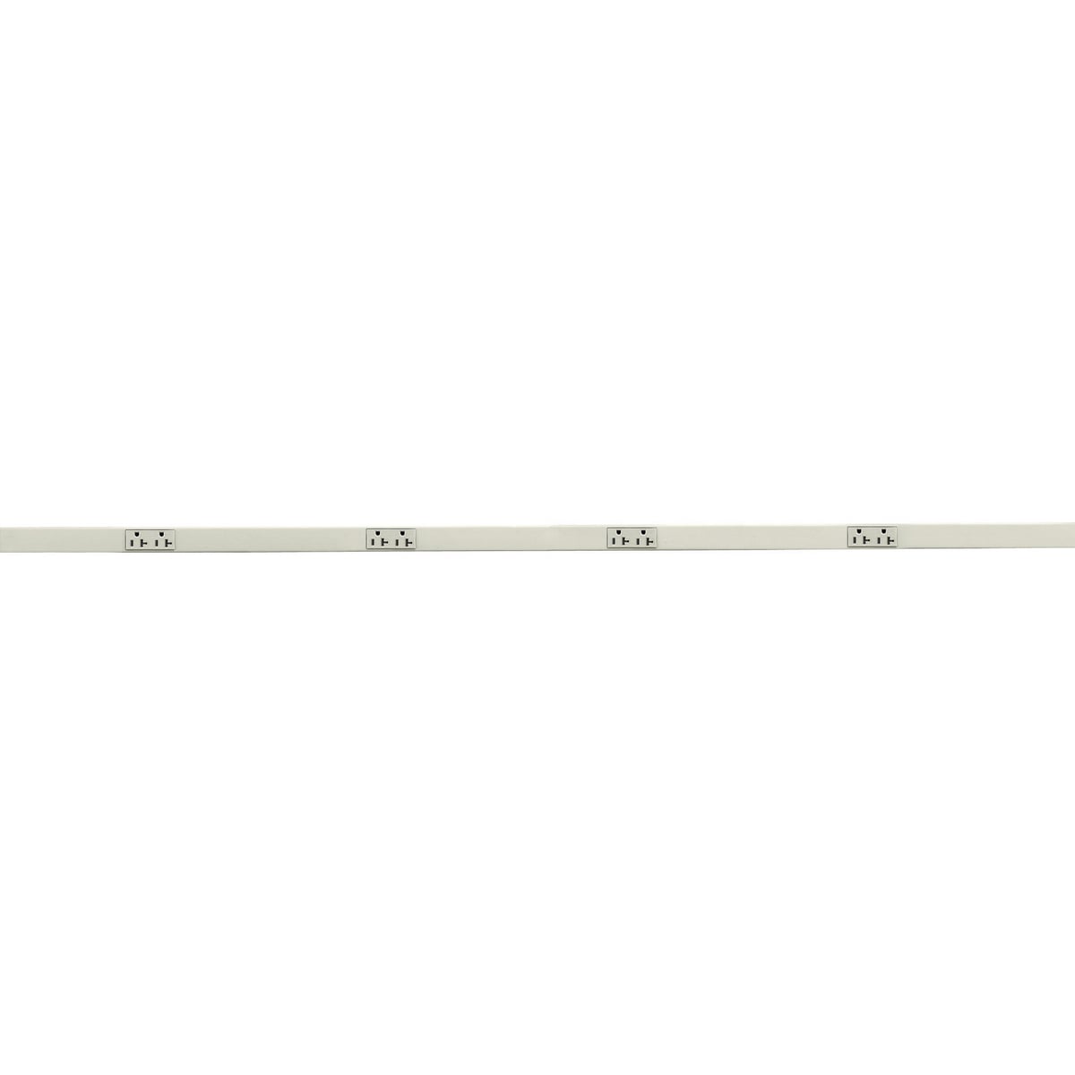 Metal PlugTrak, 20A 125V, 2 Circuit, 4 Receptacle, 6' Length, Ivory