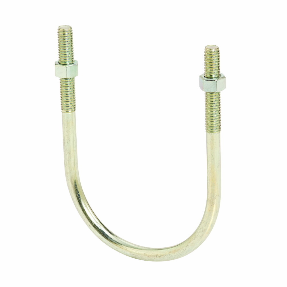 Eaton B-Line series U-bolt, 8.63" H x 6" D, Carbon steel, 2400 Lbs load cap, 5/8"-11 thread/rod size, 2.38" thread length, 650 op temp