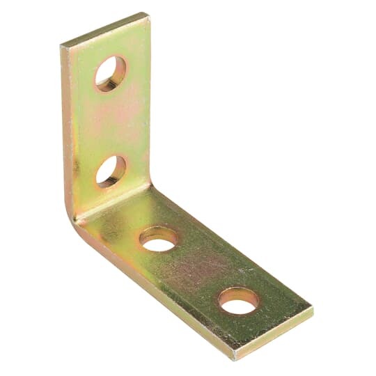 Fitting, 90 Degree, Height 3-7/8 Inches, Base Length 3-3/4 Inches, Hole Diameter 9/16 Inches on 1-7/8 Inch Centers, Hot-Dip Galvanized Steel