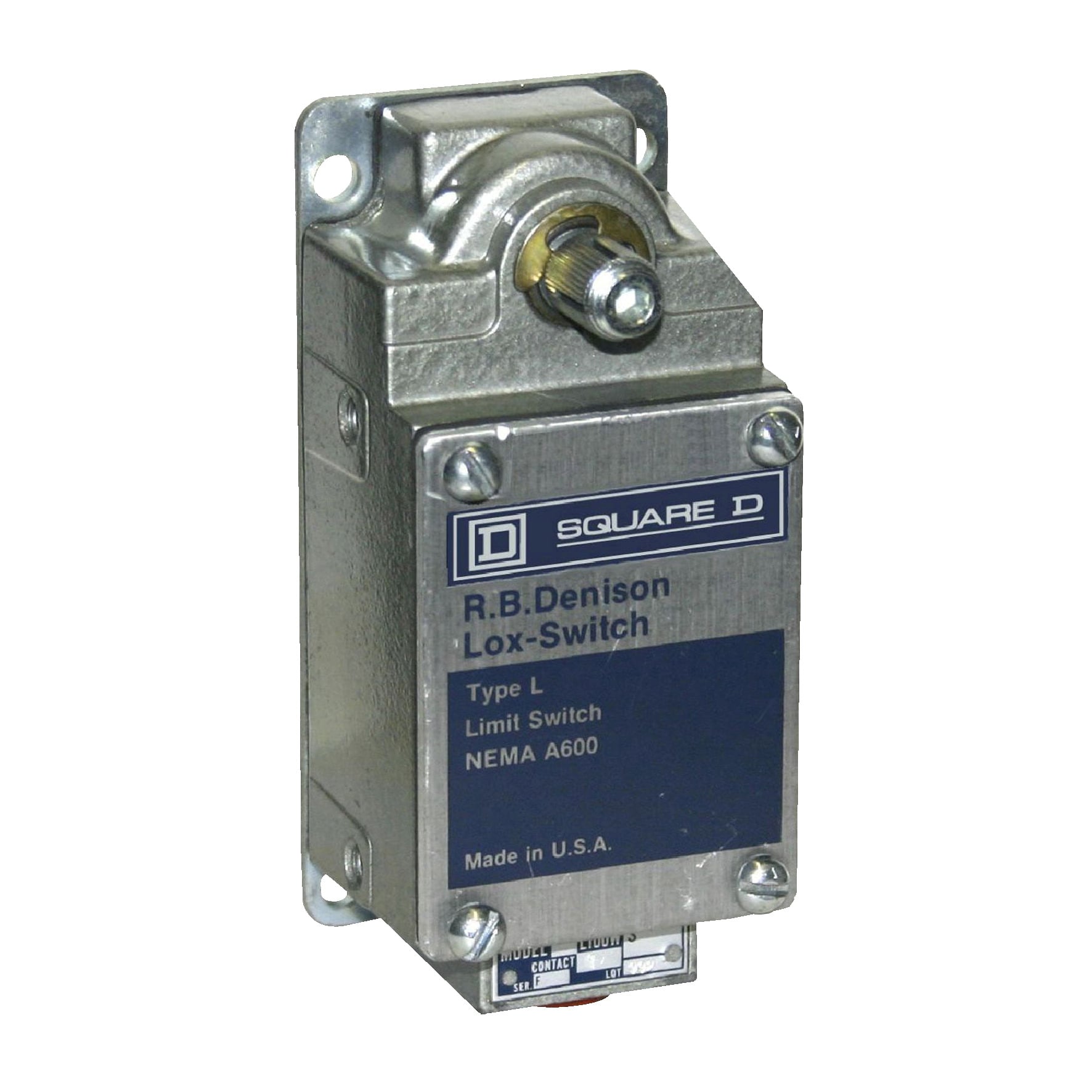 L100 mill limit switch - 2 contacts - spring return - CW+CCW - 1/2" NPT