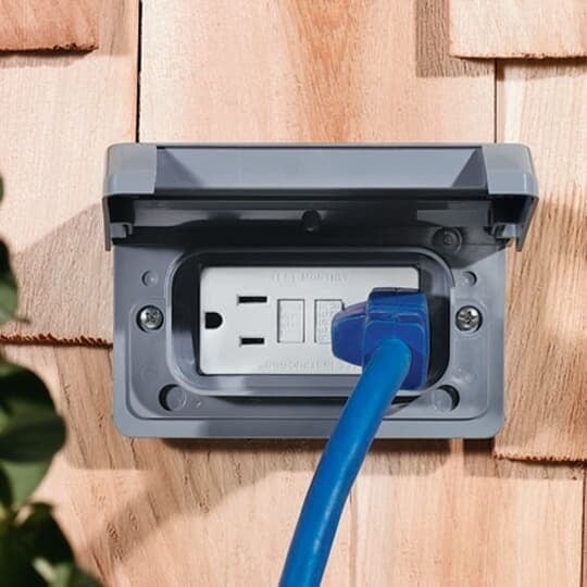 1-gang weatherproof Horizontal Mount GFCI Receptacle Box Cover - Gray