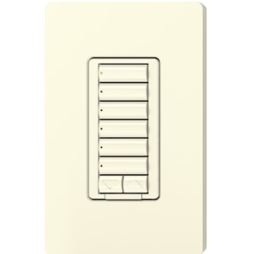 Lutron RadioRA 2 seeTouch Wall Mount Designer Keypad, 6 Button with Raise/Lower - Light Almond