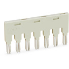 Insulated push-in type comb-style jumper bar - 7-way - Wago (859 series) - 7-poles (7P) - Rated current 18A - Blue color