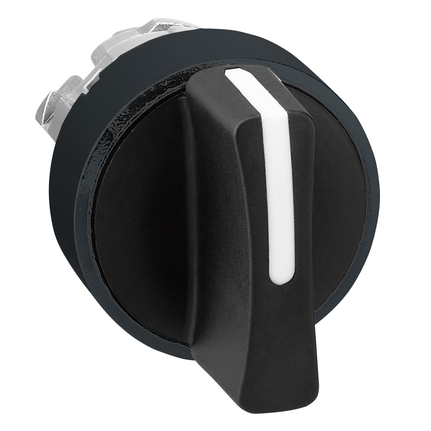 Head for selector switch, Harmony XB4, black metal, black, 22mm, 3 positions, stay put
