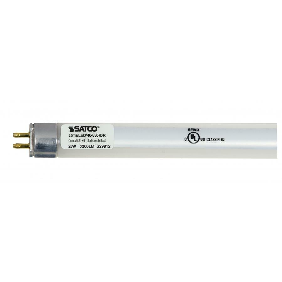 25 Watt T5 LED - Miniature Bi-pin Base - 3500K - 50000 Average Rated Hours - 3500 Lumens