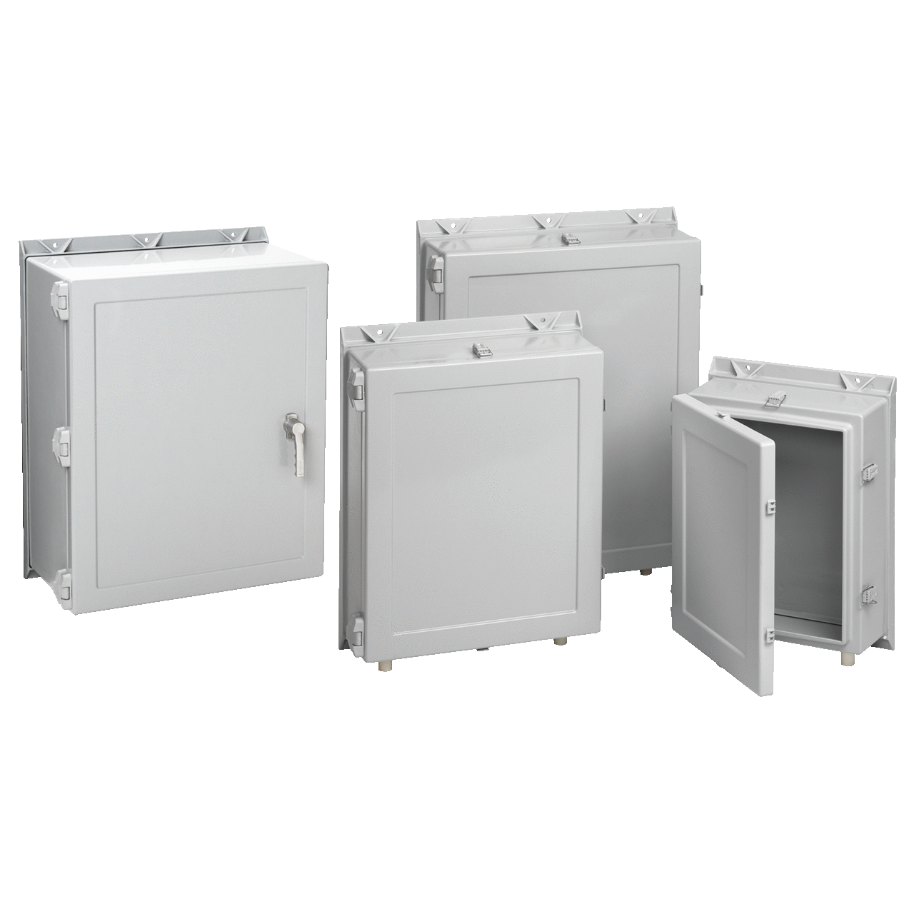 Hinge Cover Enclosure Quick-Release Type 4X, 24.19x24.19x16.00, Gray, Fiberglass