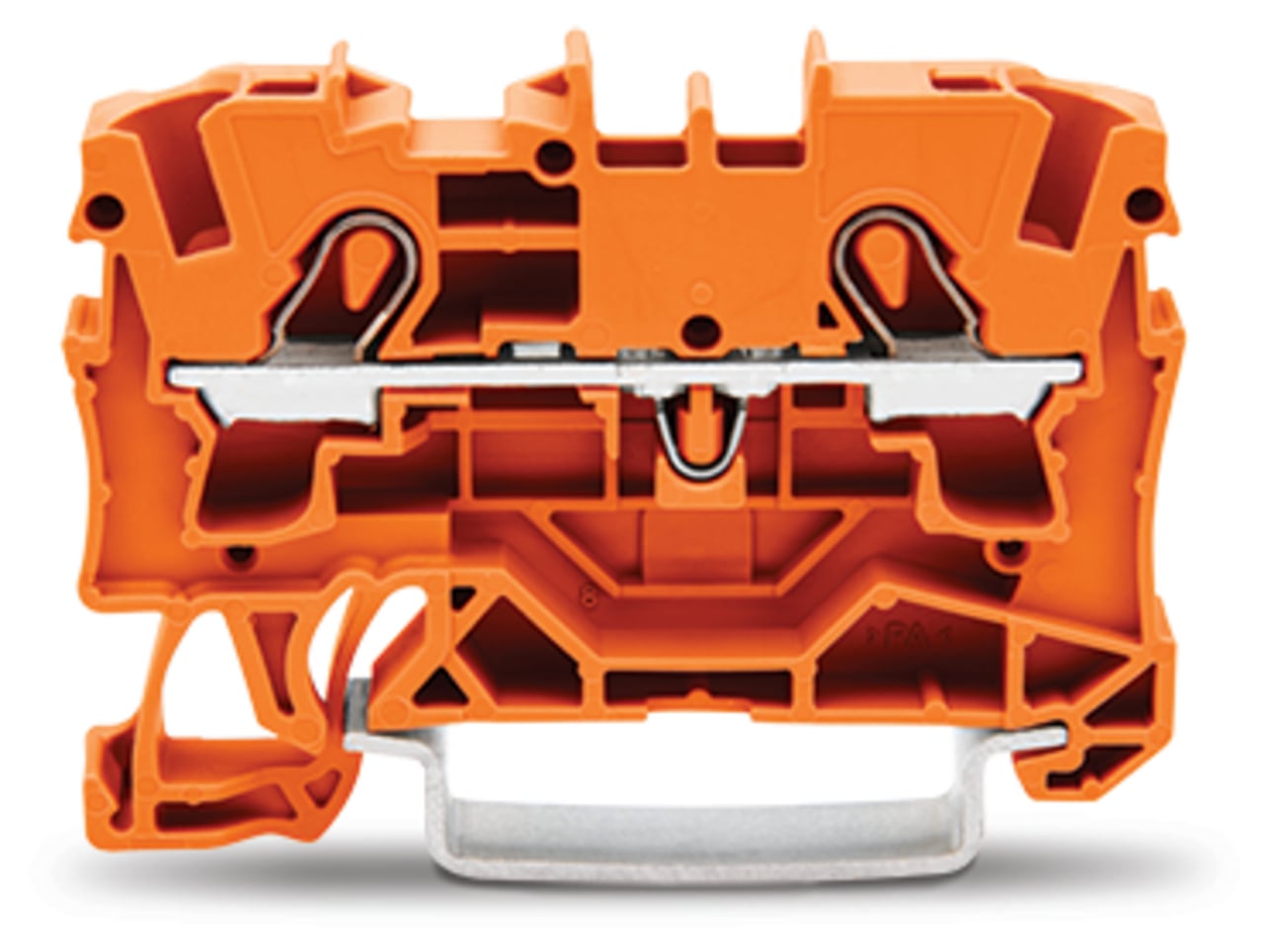 2-conductor through terminal block; 4 mm; suitable for Ex e II applications; side and center marking; for DIN-rail 35 x 15 and 35 x 7.5; Push-in CAGE CLAMP; 4,00 mm; orange