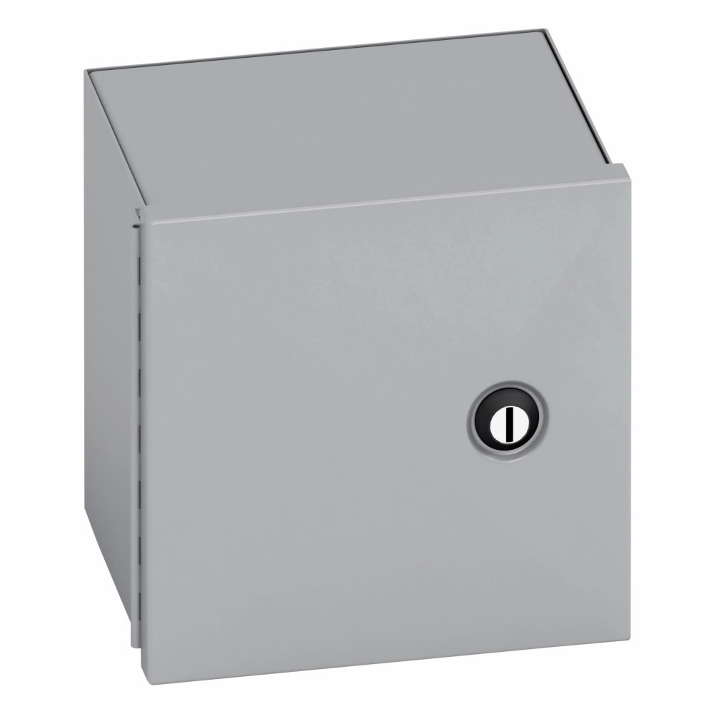 Eaton B-Line series Type 1 panel enclosures, 10" height, 6" length, 10" width, NEMA 1, Hinged cover, 1 enclosure, Wall mount, Small single door, Thru holes, Carbon steel